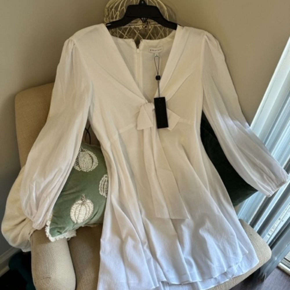 Gianni Bini Annabell Bow Front A-Line V-Neck Long Sleeve Mini Dress Size 8